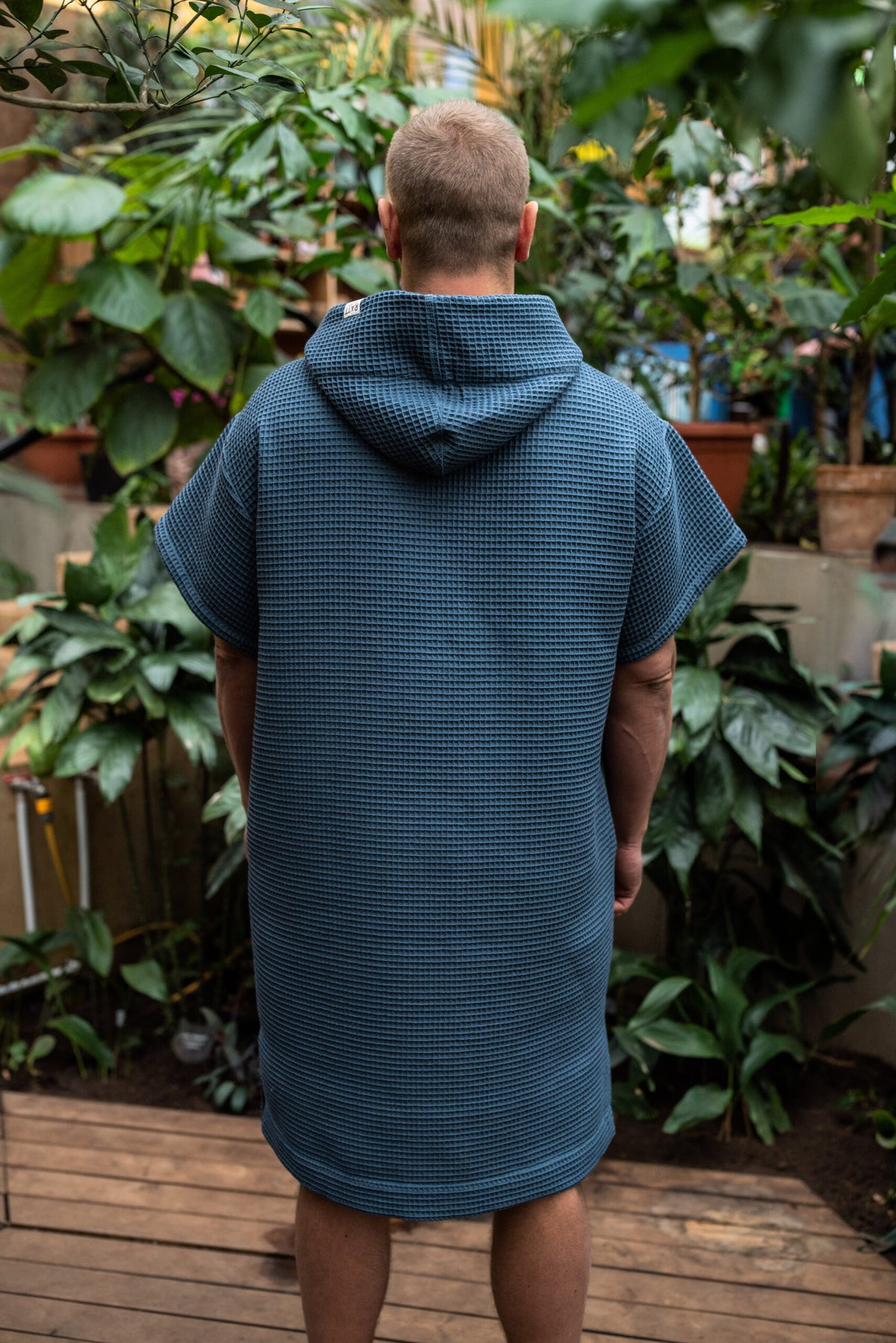 Short-Sleeve Surf Poncho - Cotton Waffle