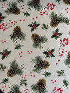 Winter Motive Golden Pine Rectangular Tablecloth