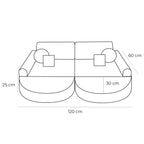 Medium Modular Sofa for Kids - Slimcord Lavender Plus