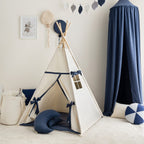 Beige-Navy Blue Teepee Tent