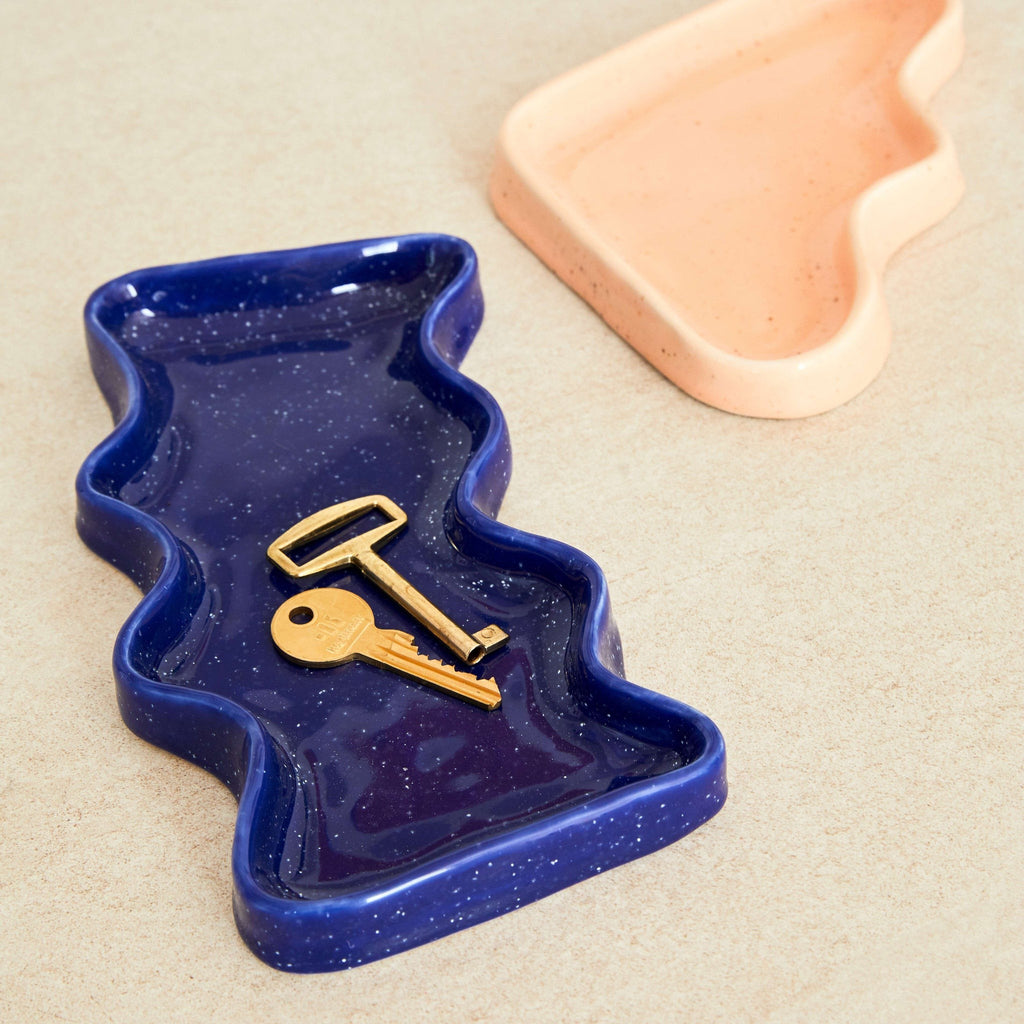Ceramic Wave Tray – Rectangular Blue