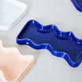 Ceramic Wave Tray – Rectangular Blue