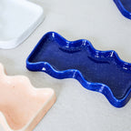 Ceramic Wave Tray – Rectangular Blue