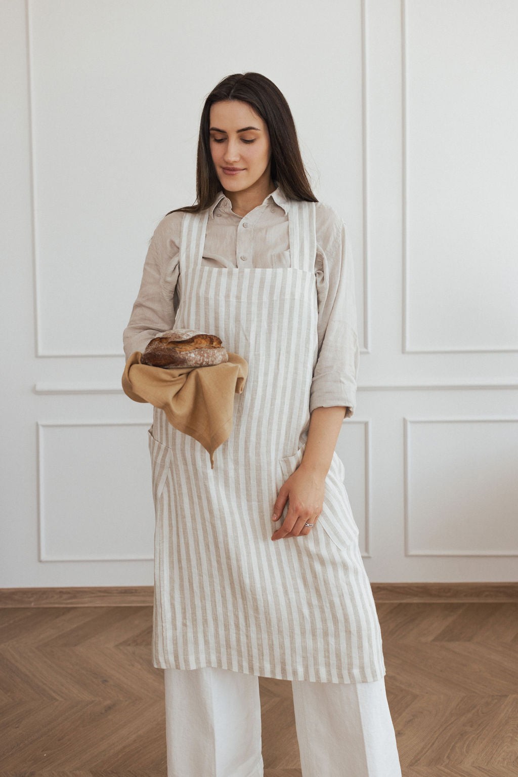 Linen Crossed Back Apron