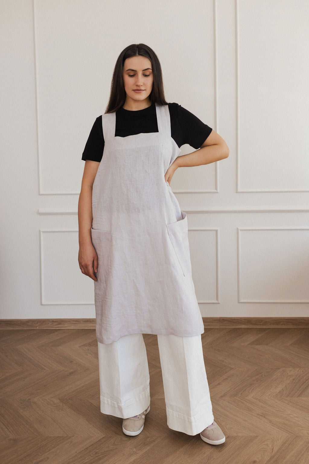 Linen Crossed Back Apron