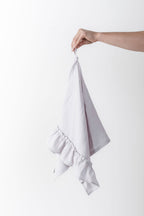 Linen Kitchen Towel With Ruffles