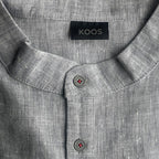 Linen Men's Dress - Blue / Gray