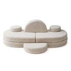 MeowBaby® Modular Sofa Coccolo for Kids – 6 Piece, Bearly Light Gray