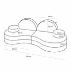 MeowBaby® Modular Sofa Coccolo for Kids – 6 Piece, Bearly Light Gray