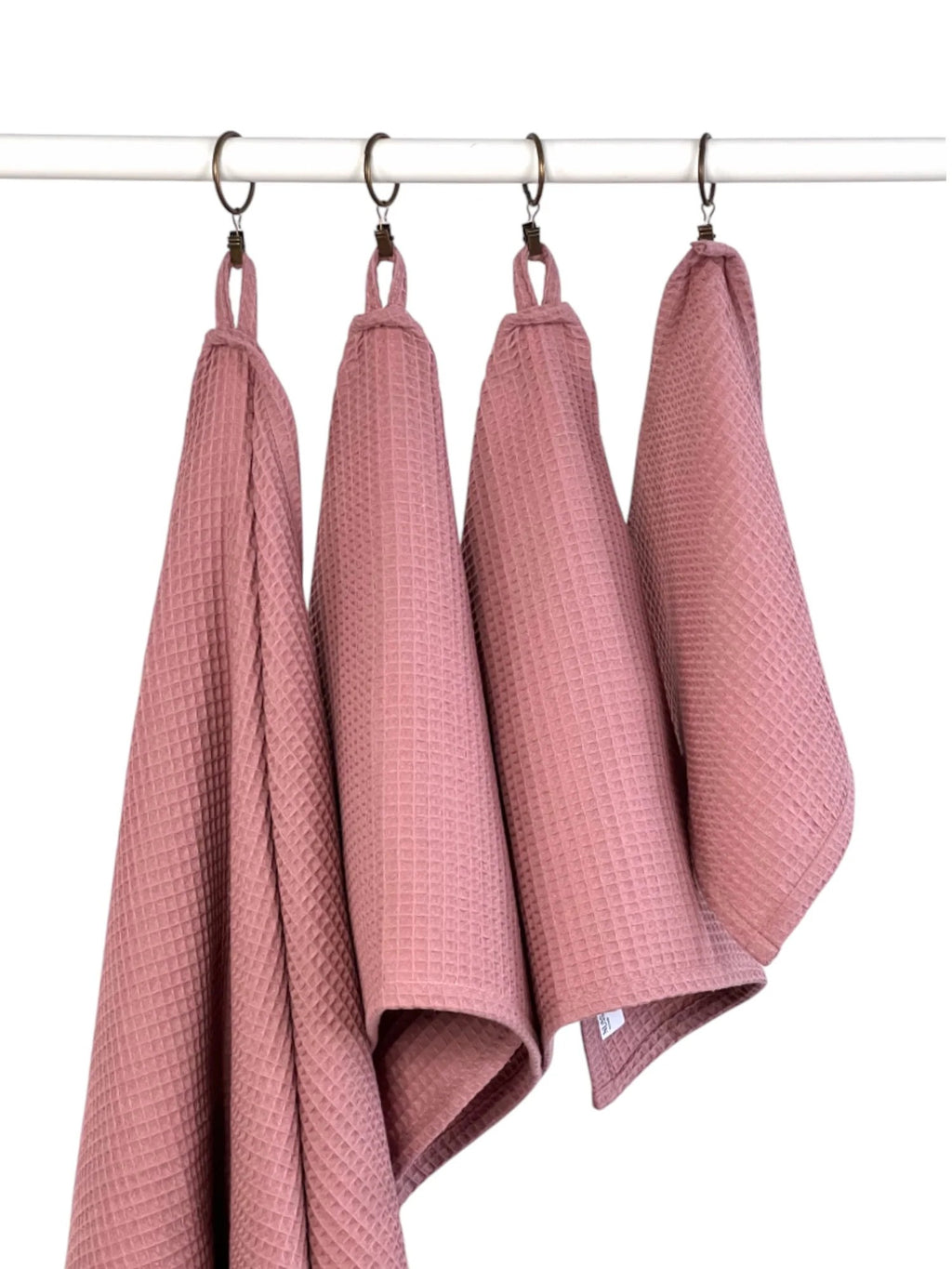 Organic Waffle Cotton Towel - Old Pink