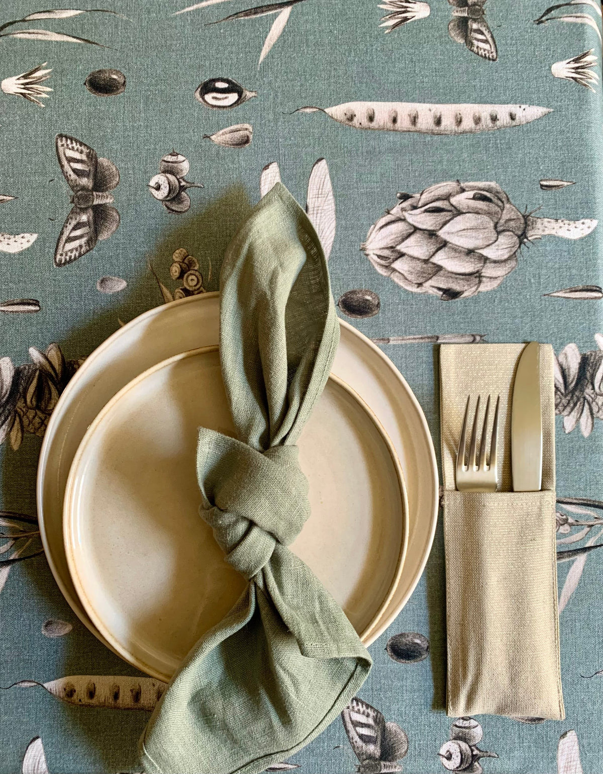 Rectangular Tablecloth - Seeds Aqua