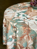 Round Tablecloth, Linen-Cotton Mix - Terra Flora